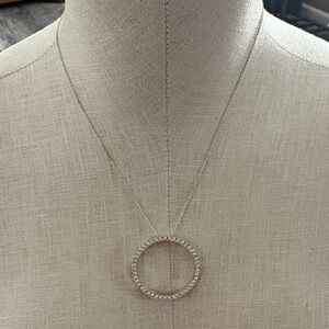 Avon Silver Circle Pendant Necklace